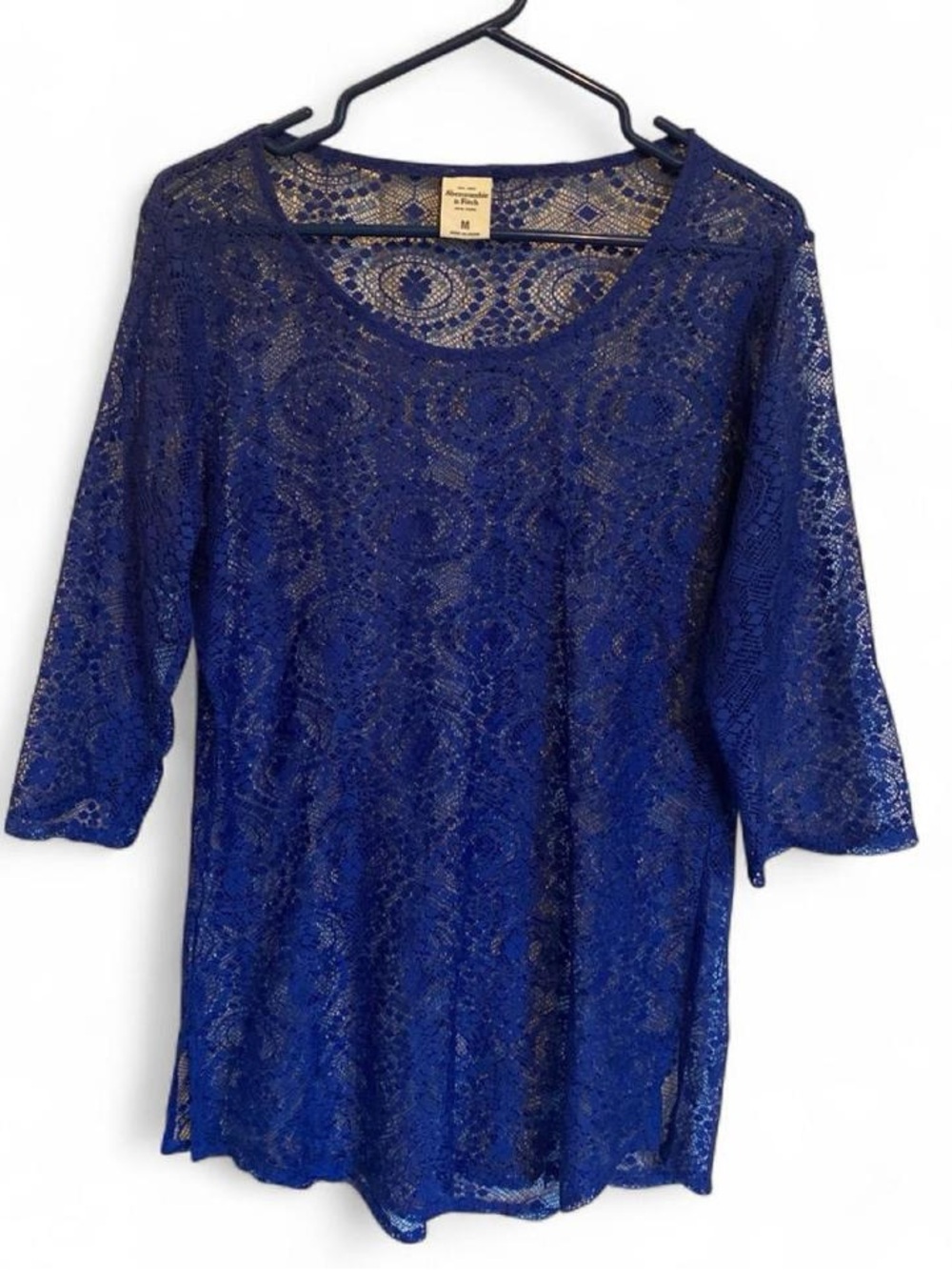 Abercrombie & Fitch cobalt Blue Lace Scoop-Neck Tunic